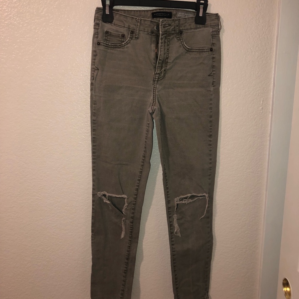 aeropostale faded green/gray jeans